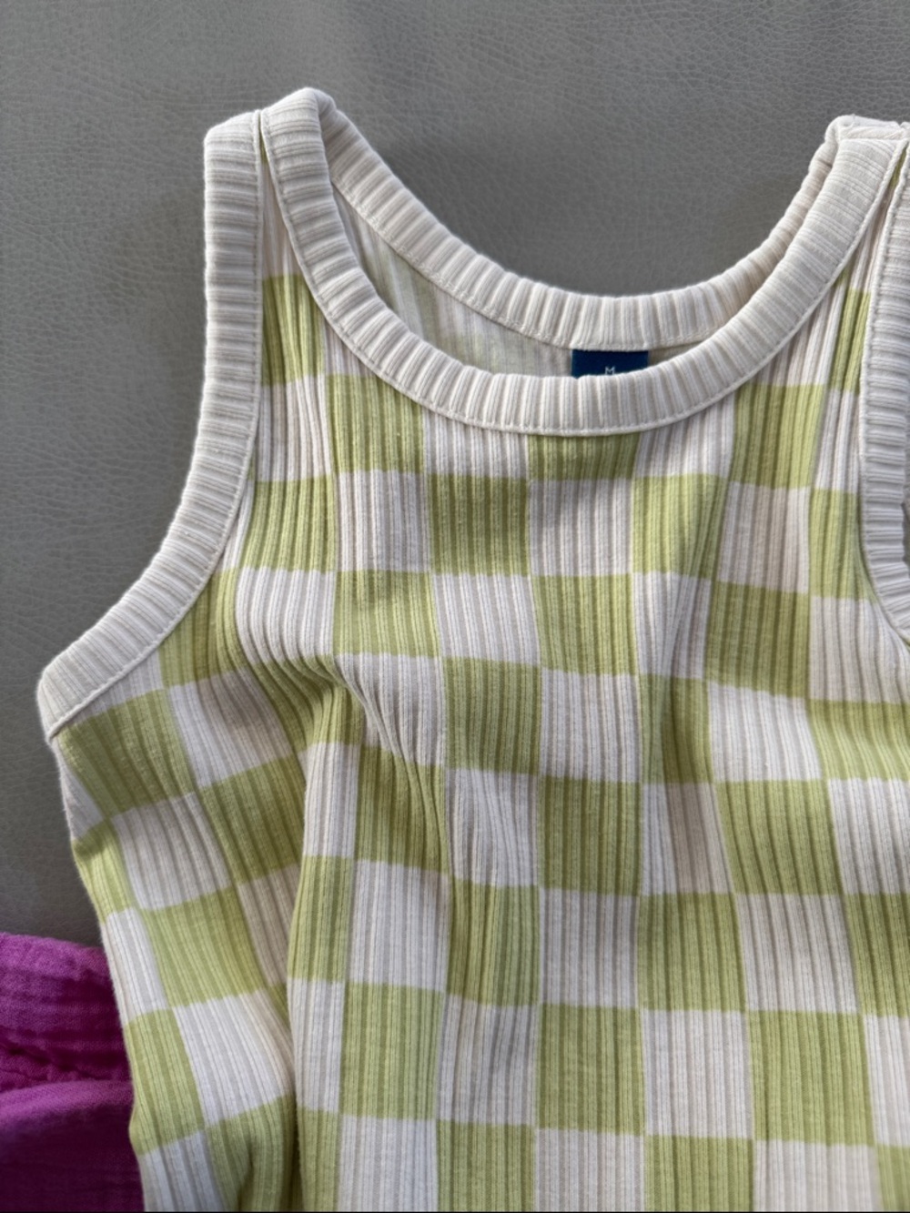 Old Navy Ribbed Checker Tank Dress 🍋‍🟩